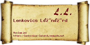Lenkovics Lénárd névjegykártya
